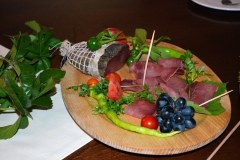 Plate domestic specialities of dried meats
